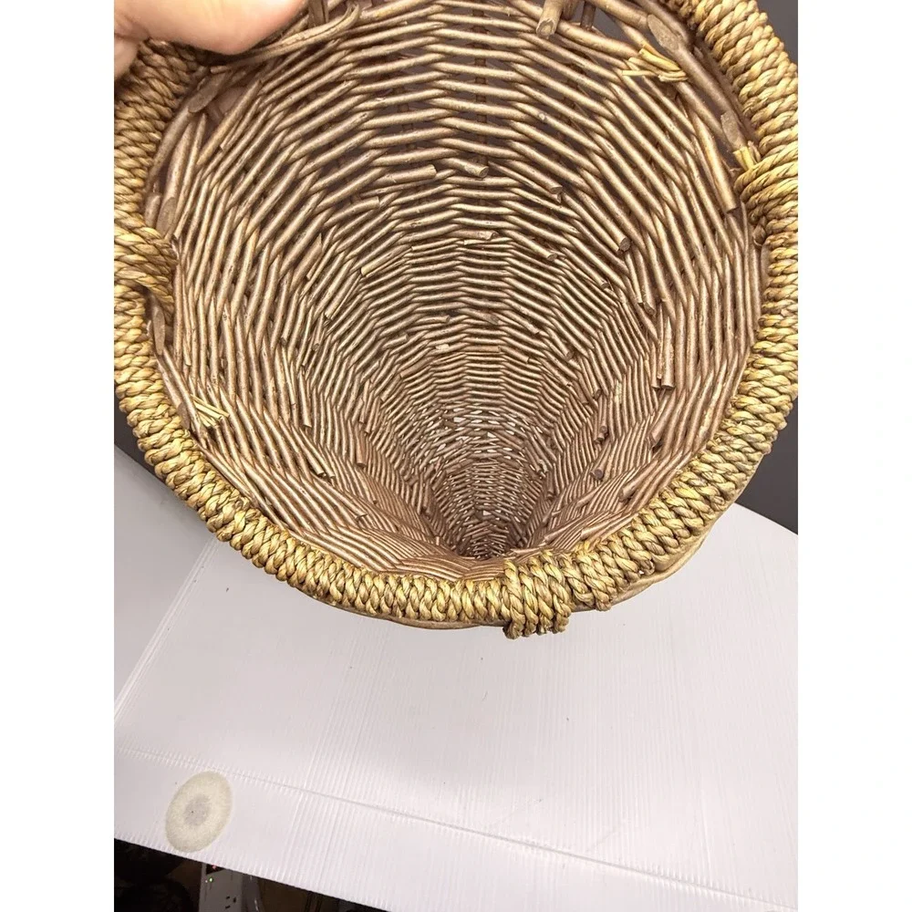 Vintage Wicker Cornucopia Wall Basket 20